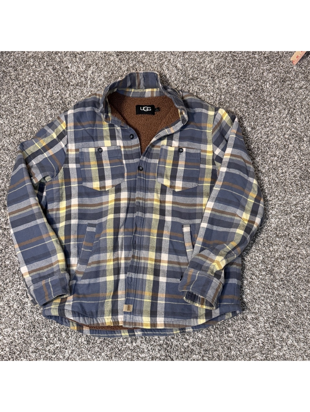 UGG Men’s M Plaid Sherpa Lined Flannel Shirt Jacket